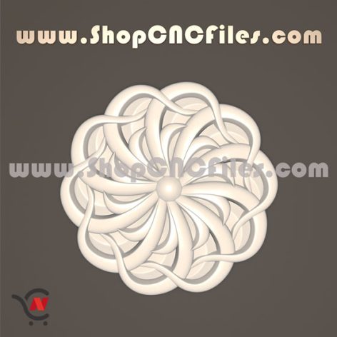 rosette 3d model in stl format for cnc machining