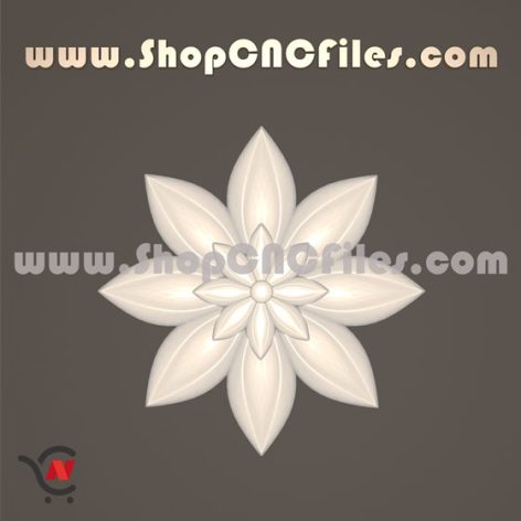 rosette 3d model for stone carving cnc machine