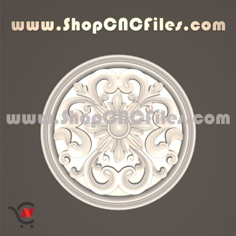 stone engraving cnc machine 3d model of a rosette