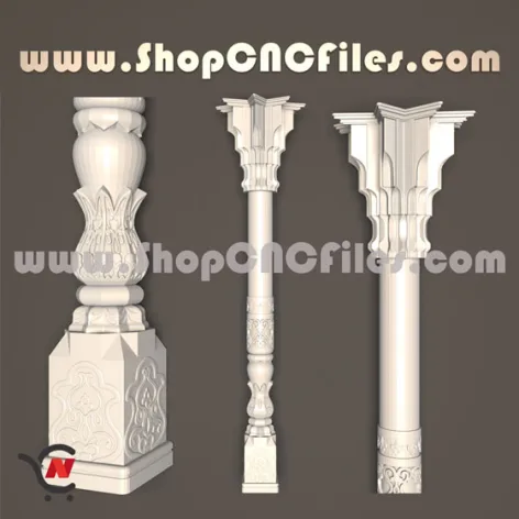 muqarnas column 3D model stl